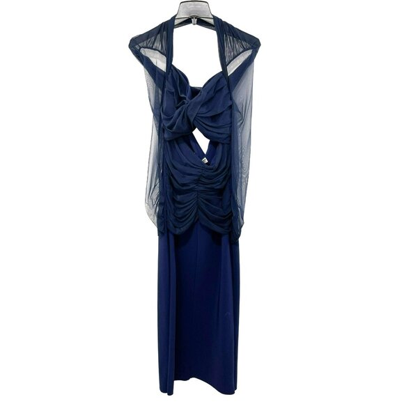 Chiara Boni $895 Leitha Cutout Mixed Media Sheath Dress in Blue Notte NWT - Picture 5 of 10